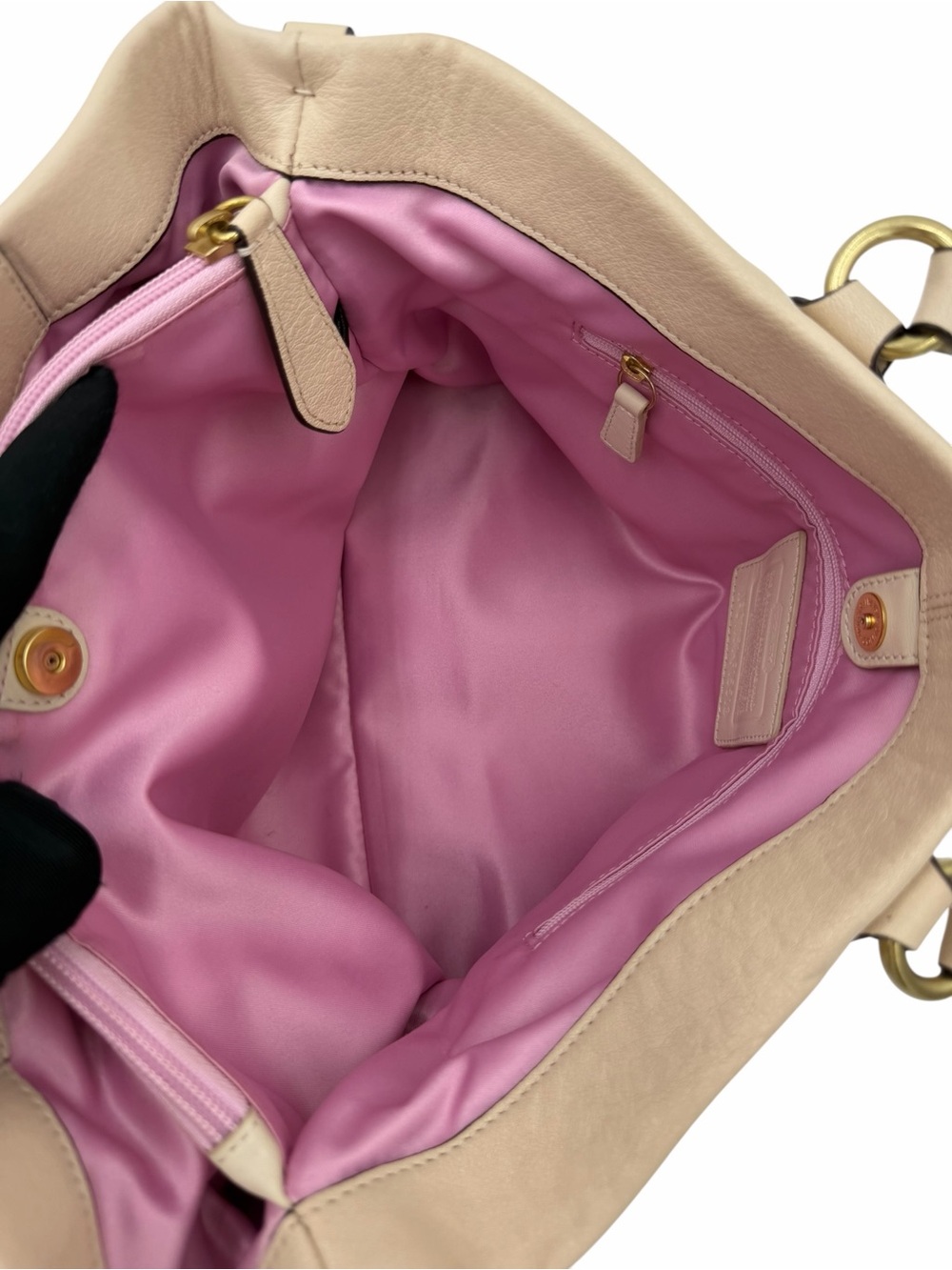 Coach Ashley Leather Carryall Satchel F15513 Bone Pink Lining NWT - Picture 11 of 13